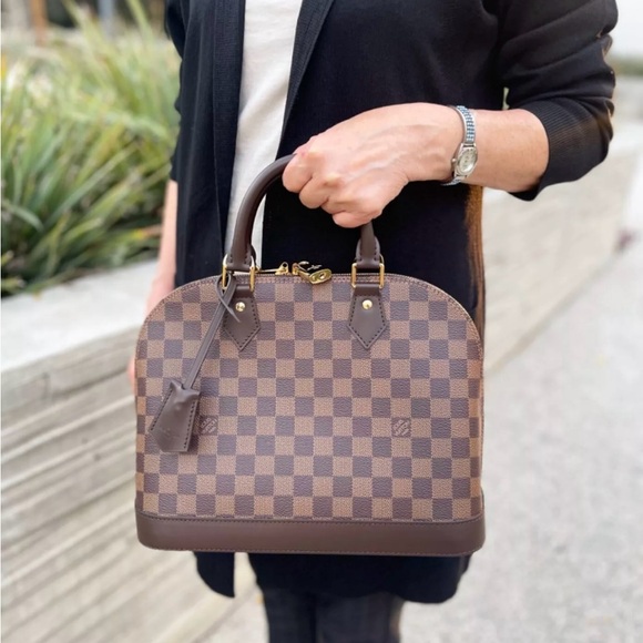 Louis Vuitton Alma Top Handle  Bag Brown Canvas - Picture 5 of 16